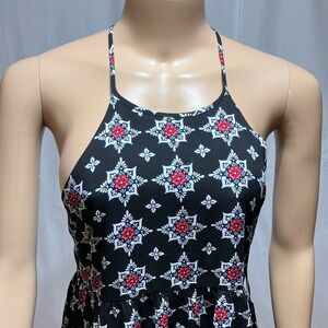 Lulu's Black and Red Halter Sundress